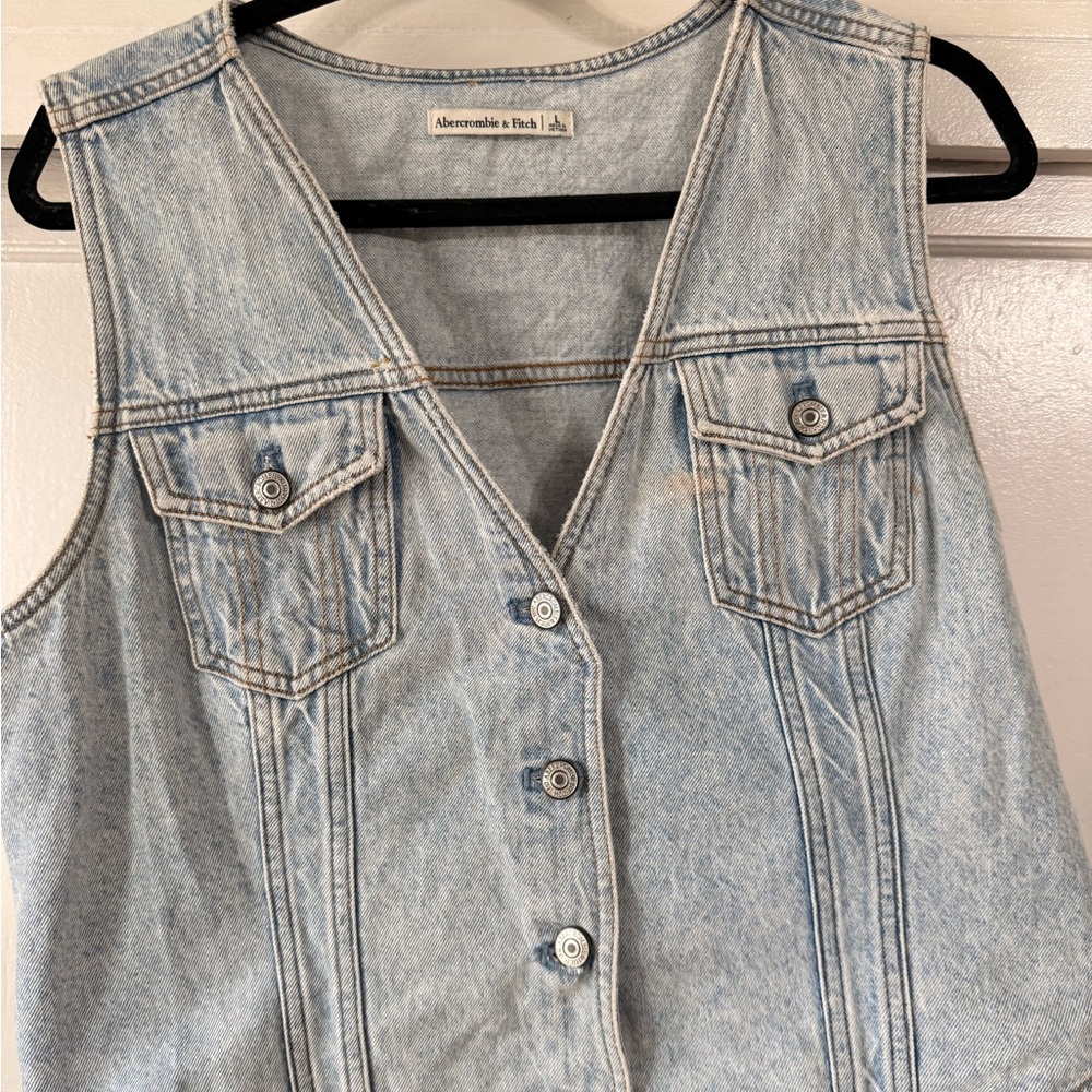 Abercrombie & Fitch Sky Blue Denim Vest